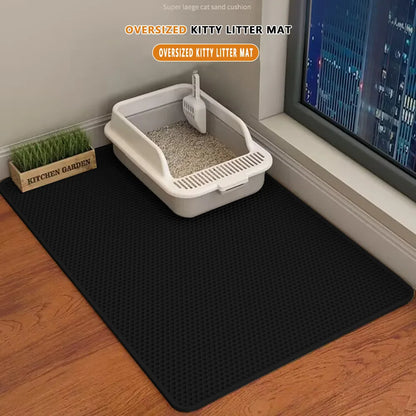Large Double Cat Litter Mat Double Layer Waterproof Urine Proof Trapping Mat Easy to Clean Non-Slip Toilet Pad Cat Scratch Pad